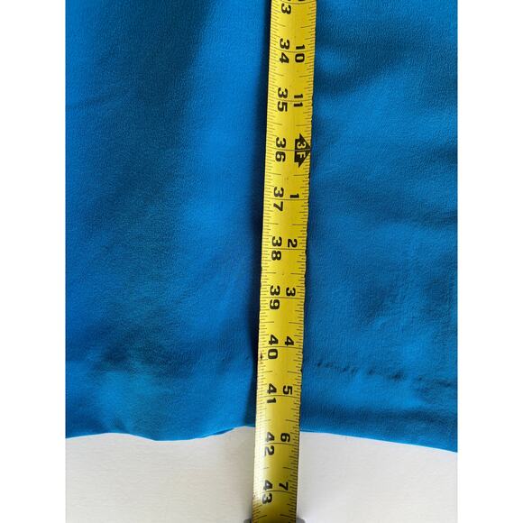Shomi by Miller Shor 100% Silk Blue Sheath Dress Lined Short Sleeve Size 14 NWT - Picture 8 of 9